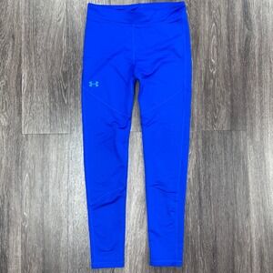 Under Armour ColdGear Fitted Leggings Athletic Running Blue YLG‎ Youth Large